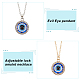 2Pcs 2 Colors Blue Plastic Evil Eye with Crystal Rhinestone Pendant Necklaces Set(NJEW-AN0001-25)-3