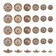 48Pcs 6 Style 1-Hole Retro Zinc Alloy Shank Buttons(BUTT-UN0001-15)-1