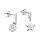 3 Pair 3 Style Rhinestones Star & Heart Asymmetrical Earrings(EJEW-B020-21P)-2
