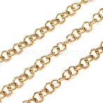 304 Stainless Steel Rolo Chains, Unwelded, with Spool, Ion Plating(IP), Golden, 5x1mm(CHS-G049-02G-02)
