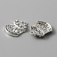 Tibetan Style Alloy Pendants, Cake, Antique Silver, 25x18.5x5mm, Hole: 2mm(FIND-CJC0004-22AS)