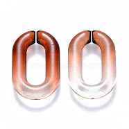 Two Tone Transparent Acrylic Linking Rings, Quick Link Connectors, for Cable Chains Making, Oval, Camel, 31x19.5x5.5mm, Inner Diameter: 19.5x7.5mm(OACR-S036-006A-N09)