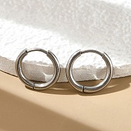 Tarnish Resistant 202 Stainless Steel Huggie Hoop Earrings, Hypoallergenic Earrings, with 316 Surgical Stainless Steel Pin, Stainless Steel Color, 12 Gauge, 14x2mm, Pin: 1mm, Inner Diameter: 10mm(EJEW-F111A-14mm-P)