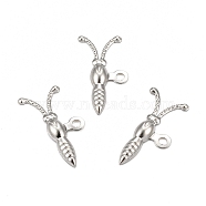 304 Stainless Steel Pendants, Insect, Stainless Steel Color, 20.5x9x2mm, Hole: 1.6mm(STAS-I167-06P)