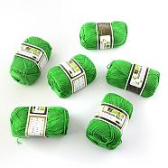 Soft Baby Yarns, with Bamboo Fibre and Silk, Lime Green, 1mm, about 140m/roll, 50g/roll, 6rolls/box(YCOR-R024-ZM005A)
