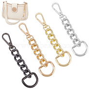 WADORN 4Pcs 4 Colors Alloy Curb Chain Purse Strap Extenders, with Swivel Clasp & D-Ring, Mixed Color, 11cm, 1pc/color(FIND-WR0008-85)