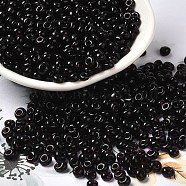 Transparent Colours Glass Seed Beads, Fringe Teardrop Beads, Black, 6/0, 4~4.5x3~3.5x4~4.5mm, Hole: 1~1.2mm, about 5625pcs/pound(SEED-P006-02A-14)