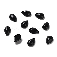 Natural Black Onyx Cabochons, Teardrop, Dyed & Heated, 6x4x2mm(G-K337-10)