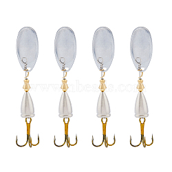 304 Stainless Steel Fishing Lure Hook, for Fishing Tackle, Stainless Steel Color, 68mm, 4pcs/box(FIND-FH0006-71)