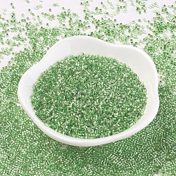 MGB Matsuno Glass Beads, Japanese Seed Beads, 15/0 Silver Lined Round Hole Glass Seed Beads, Two Cut, Hexagon, Lime Green, 1x1x1mm, Hole: 0.8mm, about 5400pcs/20g(X-SEED-Q023B-49)