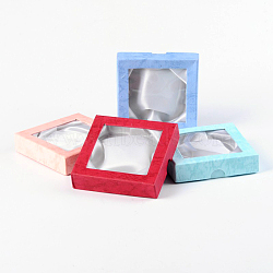 Cardboard Bracelet Boxes, for Bracelet & Bangle, Square, Mixed Color, 9x9x2cm(CBOX-D004-1)