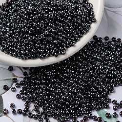 MIYUKI Round Rocailles Beads, Japanese Seed Beads, 8/0, (RR171) Dark Smoky Amethyst Luster, 3mm, Hole: 1mm, about 422~455pcs/10g(X-SEED-G008-RR0171)