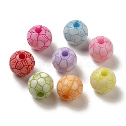 Opaque Acrylic Beads, Craft Style, Football, Mixed Color, 11.5x11mm, Hole: 2.5mm, 588pcs/500g(OACR-E039-11)