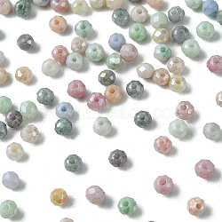 300Pcs Faceted Electroplated Glass Beads Strands, AB Color Plated, Rondelle, Mixed Color, 4x3mm, Hole: 0.9mm(GLAA-YW0003-38)