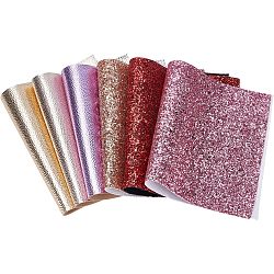 Imitation Leather Fabric, for Garment Accessories, Colorful, 30x22x0.1cm, 6pcs/set(DIY-WH0224-12)