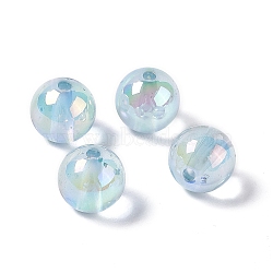 Transparent Acrylic Beads, AB Color, Round, Light Sky Blue, 13.5mm, Hole: 2.6mm(OACR-C009-20B)