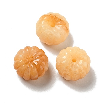 Natural Topaz Jade Beads, Pumpkin, 25x15~16mm, Hole: 3.5mm