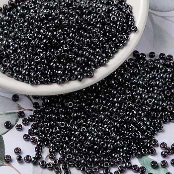 MIYUKI Round Rocailles Beads, Japanese Seed Beads, 8/0, (RR171) Dark Smoky Amethyst Luster, 3mm, Hole: 1mm, about 422~455pcs/10g