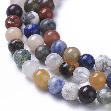 Natural Mixed Gemstone Beads Strands(G-F668-08-4mm)-3