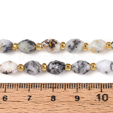 nat&uuml;rliche Blumenopalperlenstr&auml;nge(G-N342-35-8x6-14)-5