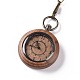 Ebony Wood Pocket Watch with Brass Curb Chain and Clips(WACH-D017-A12-04AB)-2