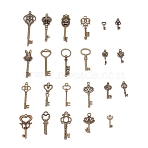 Zinc Alloy Pendant, for DIY Jewelry, Key, Antique Bronze, 21.5~69x9.5~22x1~5.3mm, Hole: 1~14mm, 2pcs/style, 23 Style, 46pcs/set(PALLOY-WH0087-27)