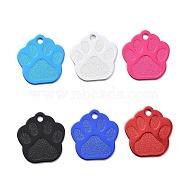 Aluminum Pendants, Blank Tags, Dog Paw Prints, Mixed Color, 28.5x27x1mm, Hole: 3mm(ALUM-WH0009-04)