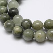 Natural Green Rutilated Quartz Beads Strands, Round, 6mm, Hole: 1mm, about 62pcs/strand, 15.5 inch(39.5cm)(G-P325-03-6mm)