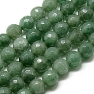 Natural Green Aventurine Beads Strands, Faceted, Round, 8~8.5mm, Hole: 1mm, about 47pcs/strand, 15.5 inch(G-Q462-80-8mm)