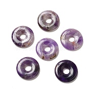 Natural Amethyst Pendants, Donut/Pi Disc Charm, 29.5x5.5mm, Hole: 8.3mm(G-I331-01L)
