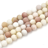Dyed Natural Multi-Color Agate Beads Strands, Frosted, Round, 8mm, Hole: 1mm, about 47pcs/strand, 15.5 inch(G-T106-051)