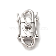 316 Surgical Stainless Steel Twister Clasps, Stainless Steel Color, 18x10x6mm, Hole: 3x2.5mm(STAS-M313-01P-01)