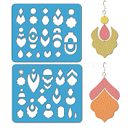 2Pcs 2 Style Acrylic Earring Handwork Template, Card Leather Cutting Stencils, Arch, 15x18x0.3cm, 1pc/style(DIY-WH0573-002)