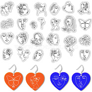 PVC Plastic Stamps, for DIY Scrapbooking, Photo Album Decorative, Cards Making, Stamp Sheets, Face Pattern, 16x11x0.3cm(DIY-WH0167-57-0194)