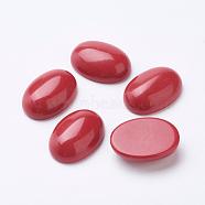 Synthetic Coral Cabochons, Oval, 25x18x8mm(G-F501-02-18x25mm)