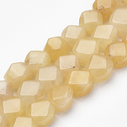 Natural Yellow Aventurine Beads Strands, Faceted, Oval, 13~14x12~13x10mm, Hole: 1.5mm, about 29pcs/strand, 16.3 inch(X-G-S273-09)