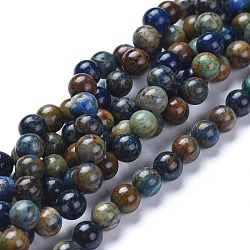 Natural Chrysocolla Beads Strands, Round, Round, 6mm, Hole: 0.7mm, about 64pcs/strand, 15.47 inch(39.3cm)(G-L505-24-6mm)