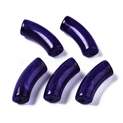 Acrylic Beads, Imitation Gemstone, Curved Tube, Purple, 34.5x13x11mm, Hole: 3.5mm, about 155pcs/500g(SACR-S678-041)