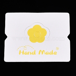 Paper Foldable Header Cards, Flower Printed Packaging Paper Card with Hanging Hole, Rectangle, Yellow, 5x6.2x0.04cm(CDIS-T004-21D)