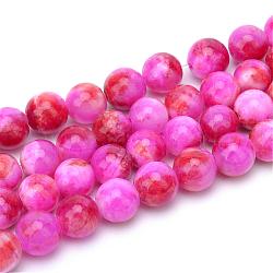 Natural Dyed Persian Jade Gemstone Bead Strands, Round, Orange Red, 6mm, Hole: 1mm, about 66pcs/strand, 15.7 inch(G-R271-6mm-XP07)