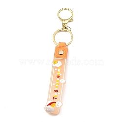 Cloud PVC Rope Keychains, with Zinc Alloy Finding, for Bag Quicksand Bottle Pendant Decoration, Orange, 17.5cm(KEYC-B015-02LG-06)