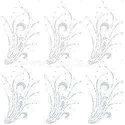 Glass Hotfix Rhinestone, Iron on Appliques, Costume Accessories, for Clothes, Bags, Pants, Flower, 275x160x1.5mm, 2 colors, 6pcs/color, 12pcs(DIY-CY0001-01C)
