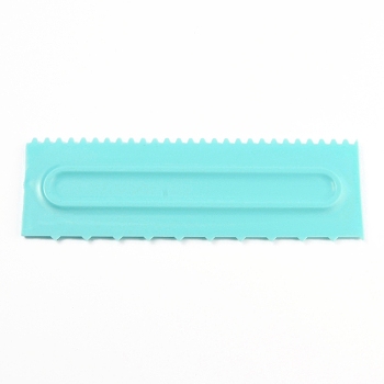 Plastic Baking Edge Dough Scraper and Cutter Pastry Spatulas, for Cake Decoration Baking Tools, Rectangle, Pale Turquoise, 217x77x9mm