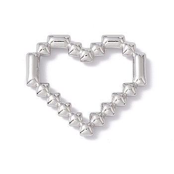 304 Stainless Steel Linking Rings, Hollow Pixel Heart, Stainless Steel Color, 19x20.5x2.5mm, Inner Diameter: 14.5x15.5mm
