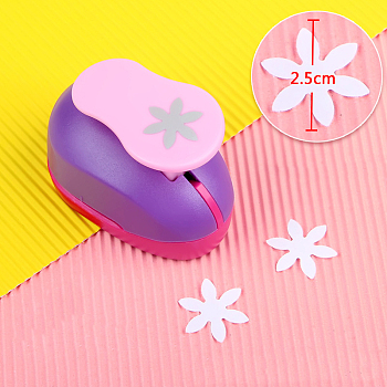 Plastic Paper Craft Hole Punches, Paper Puncher for DIY Paper Cutter Crafts & Scrapbooking, Random Color, Flower Pattern, 70x40x60mm