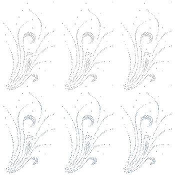 Glass Hotfix Rhinestone, Iron on Appliques, Costume Accessories, for Clothes, Bags, Pants, Flower, 275x160x1.5mm, 2 colors, 6pcs/color, 12pcs