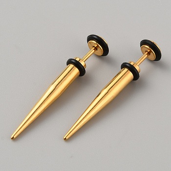 Stainless Steel Ear Taper Stretcher, Cone Gauge Earrings for Woman Men, Golden, 36.5x7mm