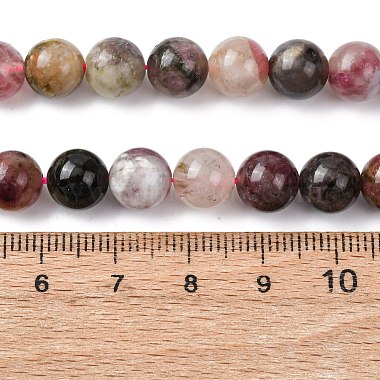 Natural Multicolor Tourmaline Round Bead Strands(G-I162-01-8mm)-3