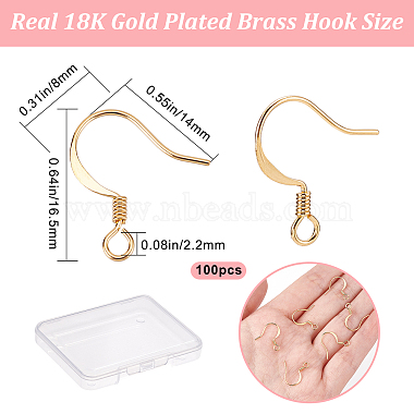 100Pcs Long-Lasting Plated Brass French Earring Hooks(KK-CN0001-80)-2