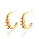 Brass Spiral C-shape Stud Earrings for Women(EJEW-G321-14MG)-1
